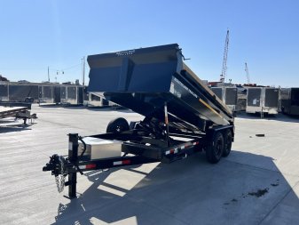 New 2026 Southland 7x14 Low Profile Dump Trailer 2-8000 lb axles = 16K aluminum ramps and Tarp Included