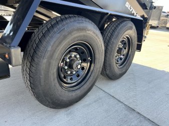 New 2026 Southland 7x14 Low Profile Dump Trailer 2-8000 lb axles = 16K aluminum ramps and Tarp Included