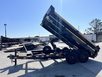 New 2026 Southland 7x14 Low Profile Dump Trailer 2-8000 lb axles = 16K aluminum ramps and Tarp Included