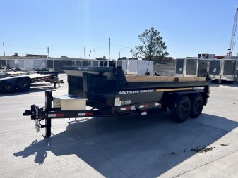 New 2026 Southland 7x14 Low Profile Dump Trailer 2-8000 lb axles = 16K aluminum ramps and Tarp Included