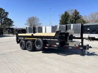 New 2026 Southland 7x14 Low Profile Dump Trailer 2-8000 lb axles = 16K aluminum ramps and Tarp Included