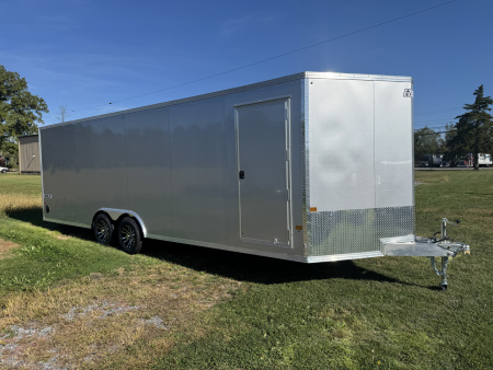New 2026 E-Z Hauler EZEC8.5X24CH-XLT-P Car Hauler 6 FOOT 10 INCH INTERIOR HEIGHT 4 FOOT ESCAPE DOOR FREE ALUMINUM WHEEL UPGRADE SUMMER SALE ON NOW