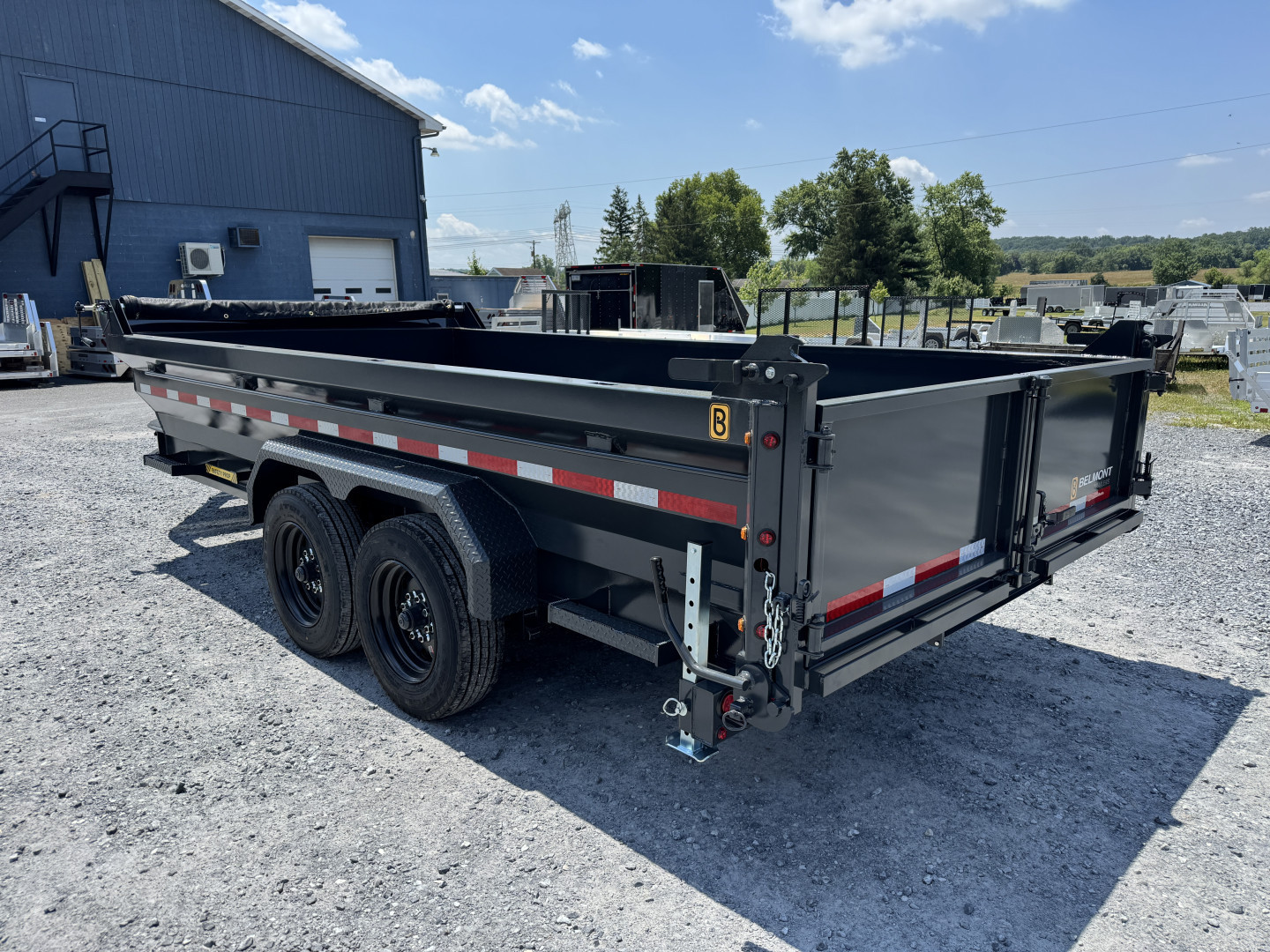 New 2025 BELMONT DLX8216-16K 7x16 Heavy Duty 16k Low Profile Dump, 5 Stage Telescopic Cylinder, With Power Tongue Jack, Cordless Remote, Tarp Kit Included