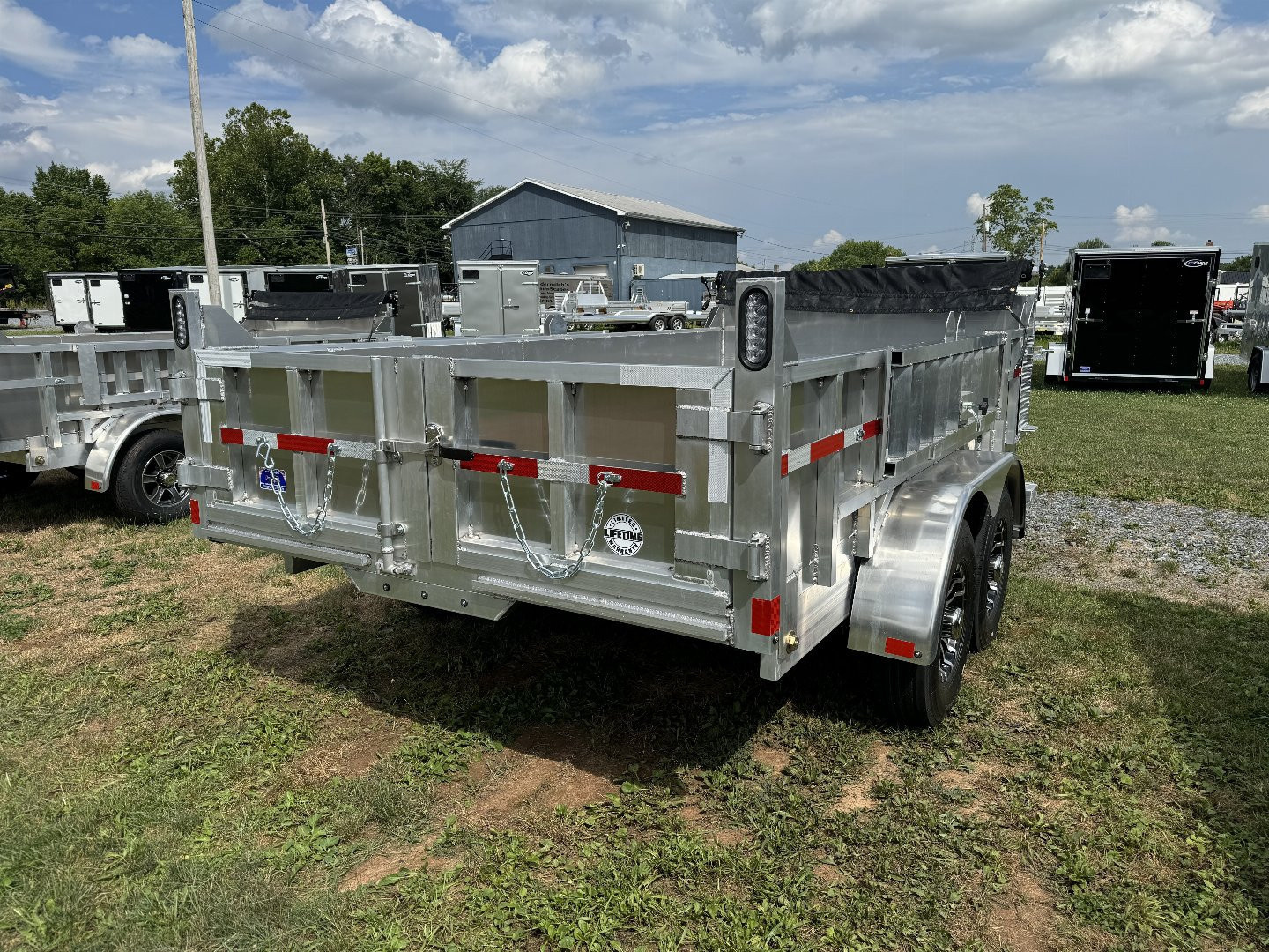 New 2027 Mission MODP7X14 Aluminum 14k Low Pro Dump 2 Foot Sides Dump Trailer FREE TARP KIT FREE ALUMINUM WHEEL UPGRADE