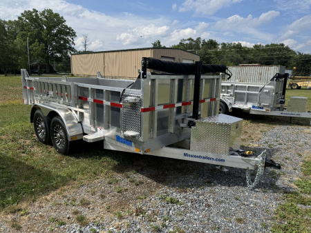 New 2027 Mission MODP7X14 Aluminum 14k Low Pro Dump 2 Foot Sides Dump Trailer FREE TARP KIT FREE ALUMINUM WHEEL UPGRADE