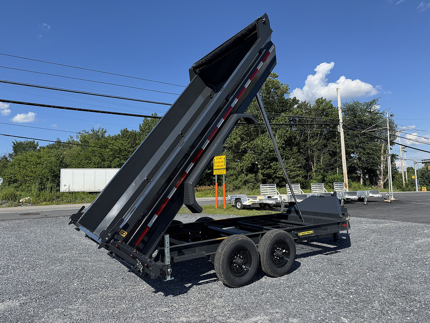 New 2026 Belmont Belmont 7x14 Heavy Duty 14k Low Profile Dump With Power Hydraulic Power Jack DTX8114-14K Dump Trailer