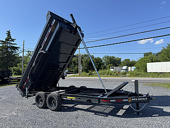 New BELMONT DLX8214-14K 7x14 Heavy Duty 14k Low Profile Dump, 5 Stage Telescopic Cylinder, With Power Tongue Jack, Cordless Remote, Tarp Kit Included