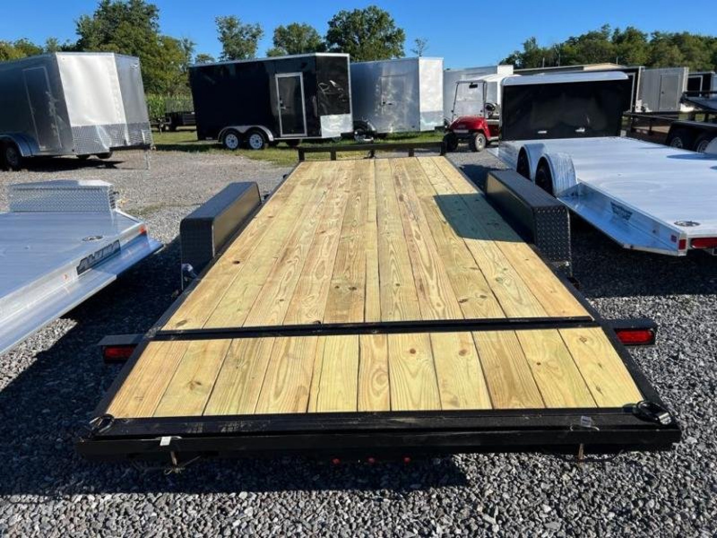 New 2026 MCT MFG 6'10" x 18 Full Wood Deck Equipment Hauler 7000 LB With Beavertail Car / Racing Trailer