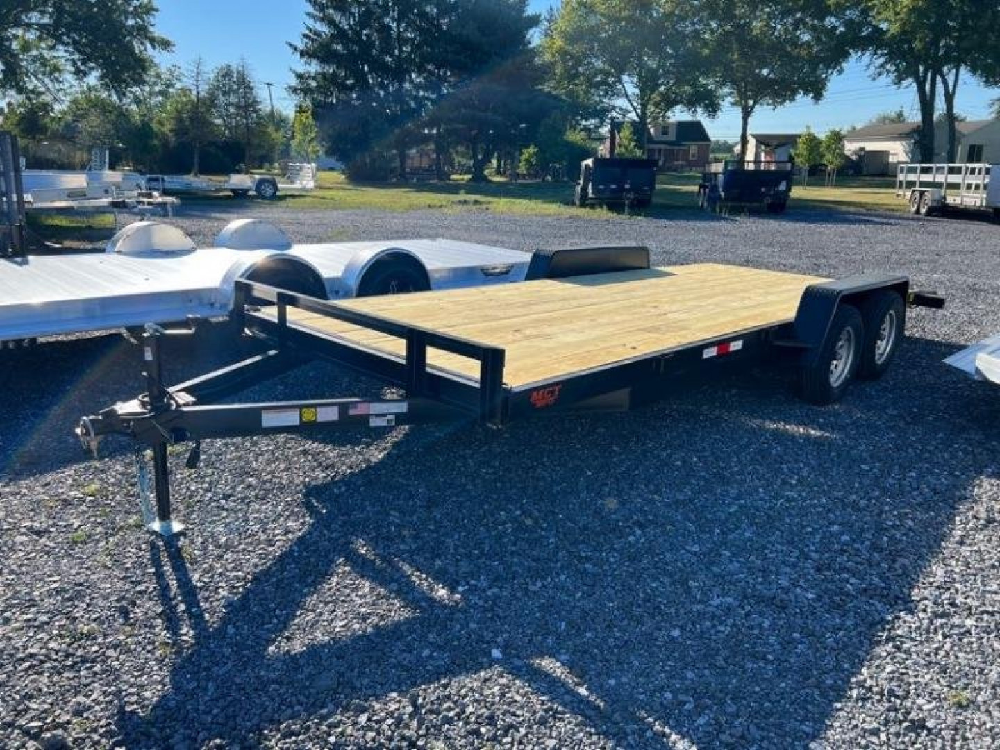 New 2026 MCT MFG 6'10" x 18 Full Wood Deck Equipment Hauler 7000 LB With Beavertail Car / Racing Trailer