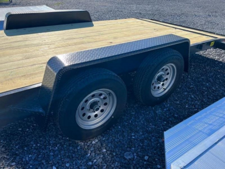 New 2026 MCT MFG 6'10" x 18 Full Wood Deck Equipment Hauler 7000 LB With Beavertail Car / Racing Trailer