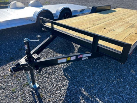 New 2026 MCT MFG 6'10" x 18 Full Wood Deck Equipment Hauler 7000 LB With Beavertail Car / Racing Trailer