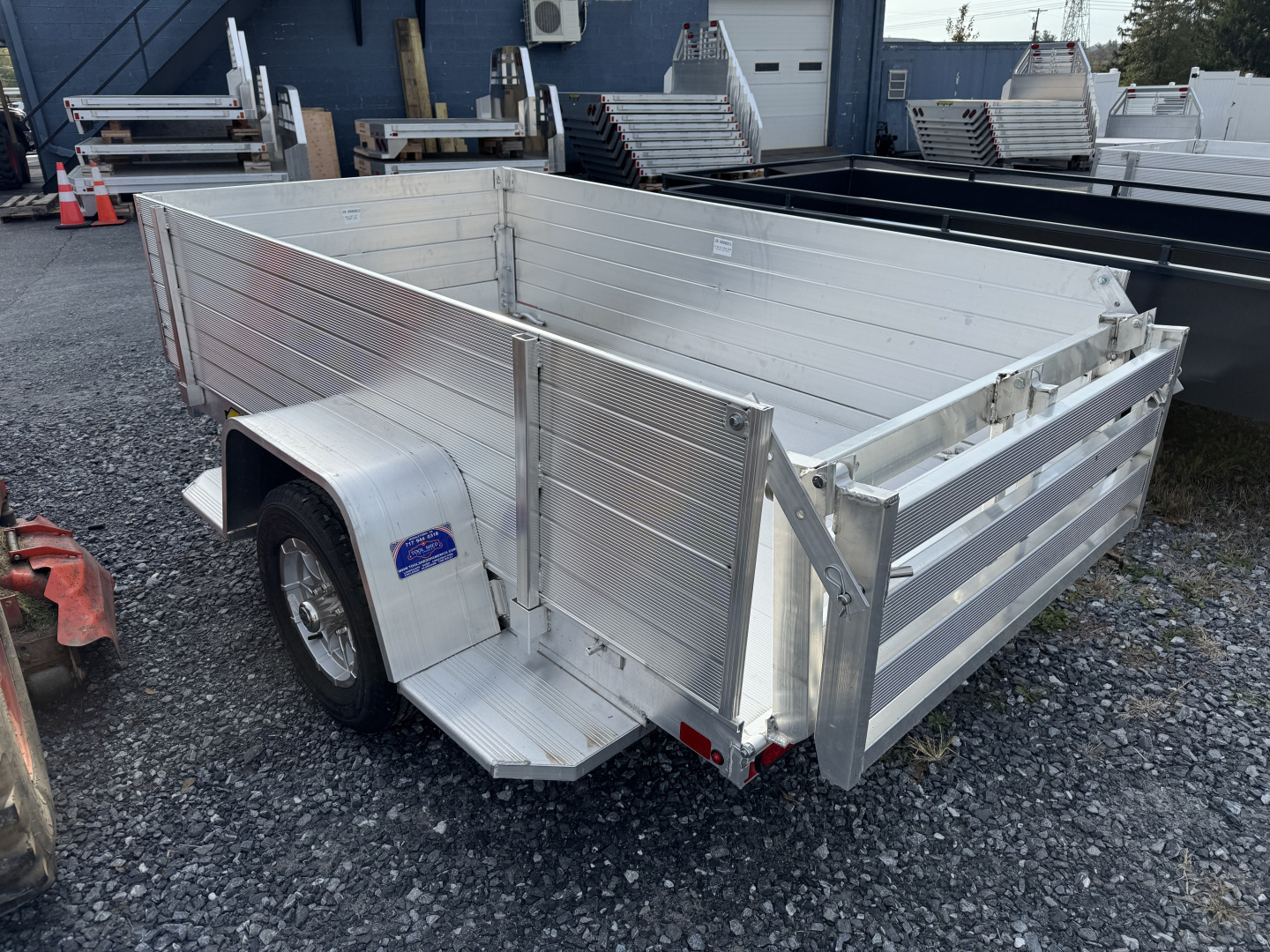 New 2027 Aluma 548S-BT 2Ft Solid Sides Bifold Tailgate Utility Trailer