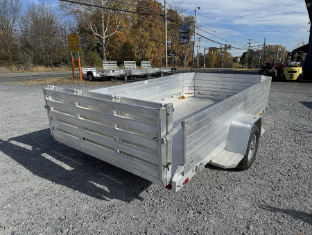 New 2026 Aluma 7712H-S-BT 2 FT Solid Sides Bifold Gate Utility Trailer