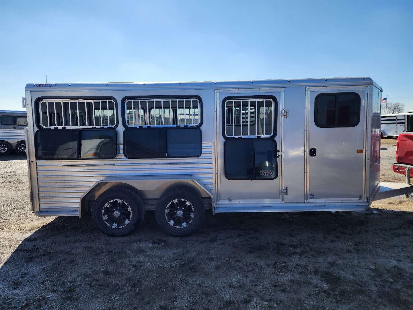 New 2025 Frontier Stock Low Pro 7x16 6 Pen / Stock Combo Trailer