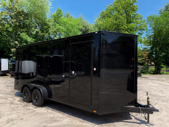 New 2025 SPARTAN 7X18 + 2ft V nose/ 7' Int Height/ .080 Polycore Exterior / BLACKOUT - 7000GVW