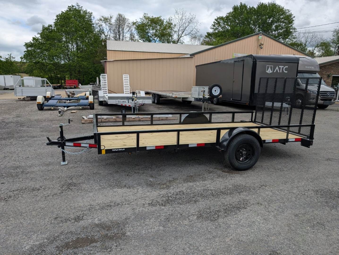 New 2025 Triple Crown 76"X14' Single Axle Utility Trailer