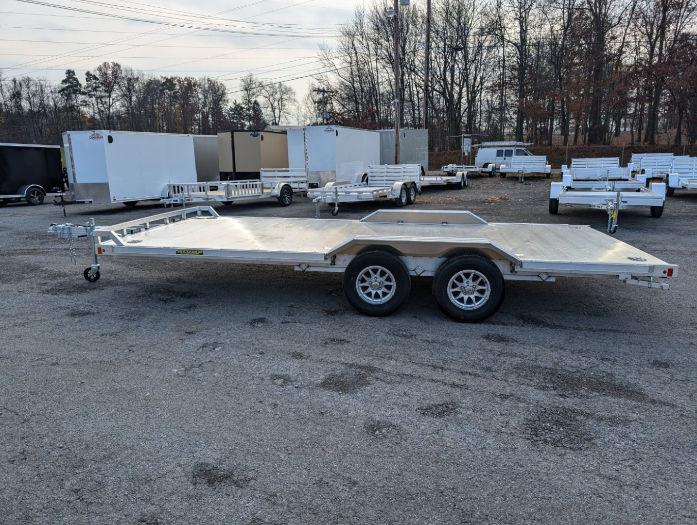 New 2025 Aluma Wide Body 18' Drive Over Fender Car Hauler