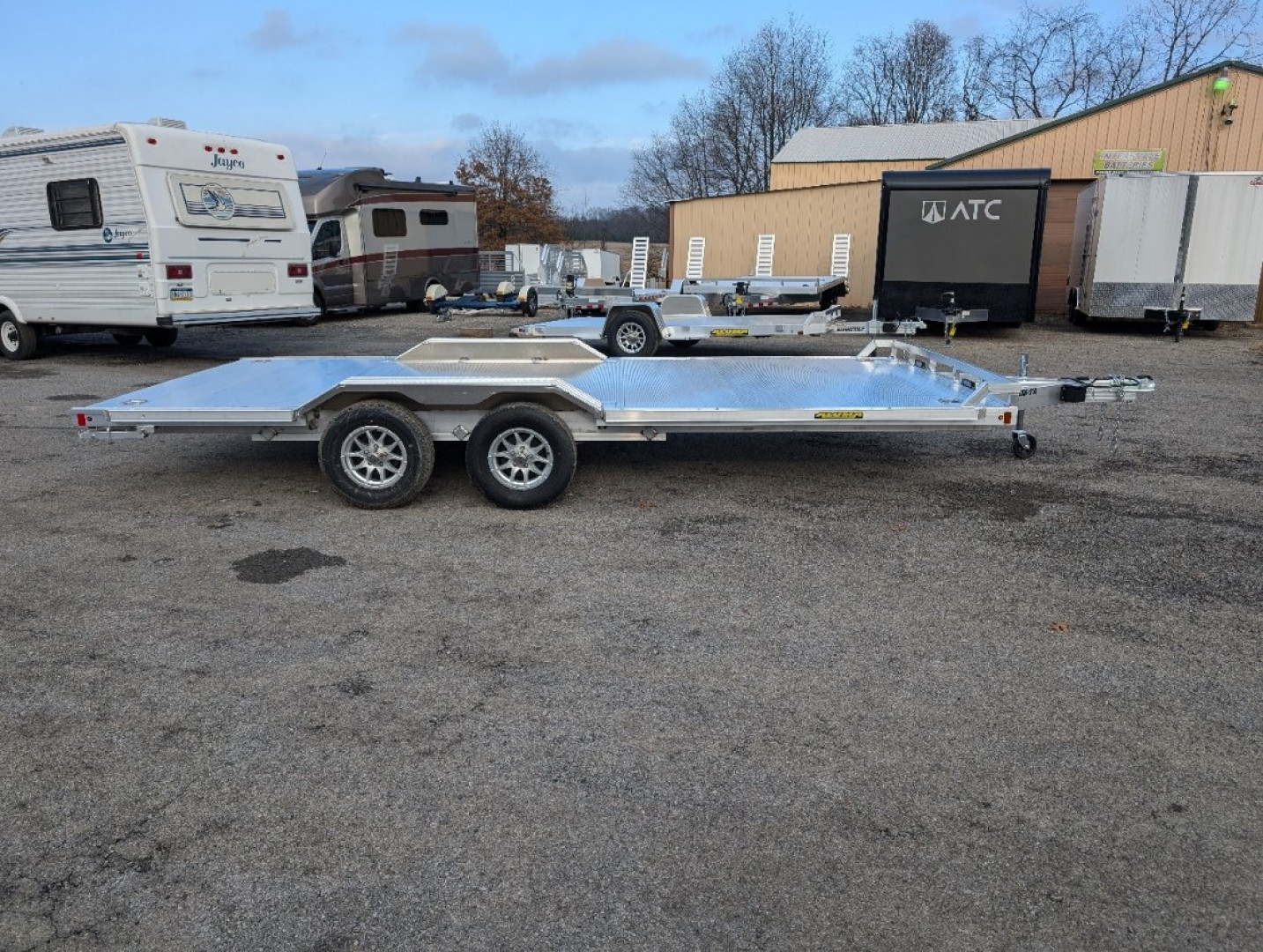 New 2025 Aluma Wide Body 18' Drive Over Fender Car Hauler