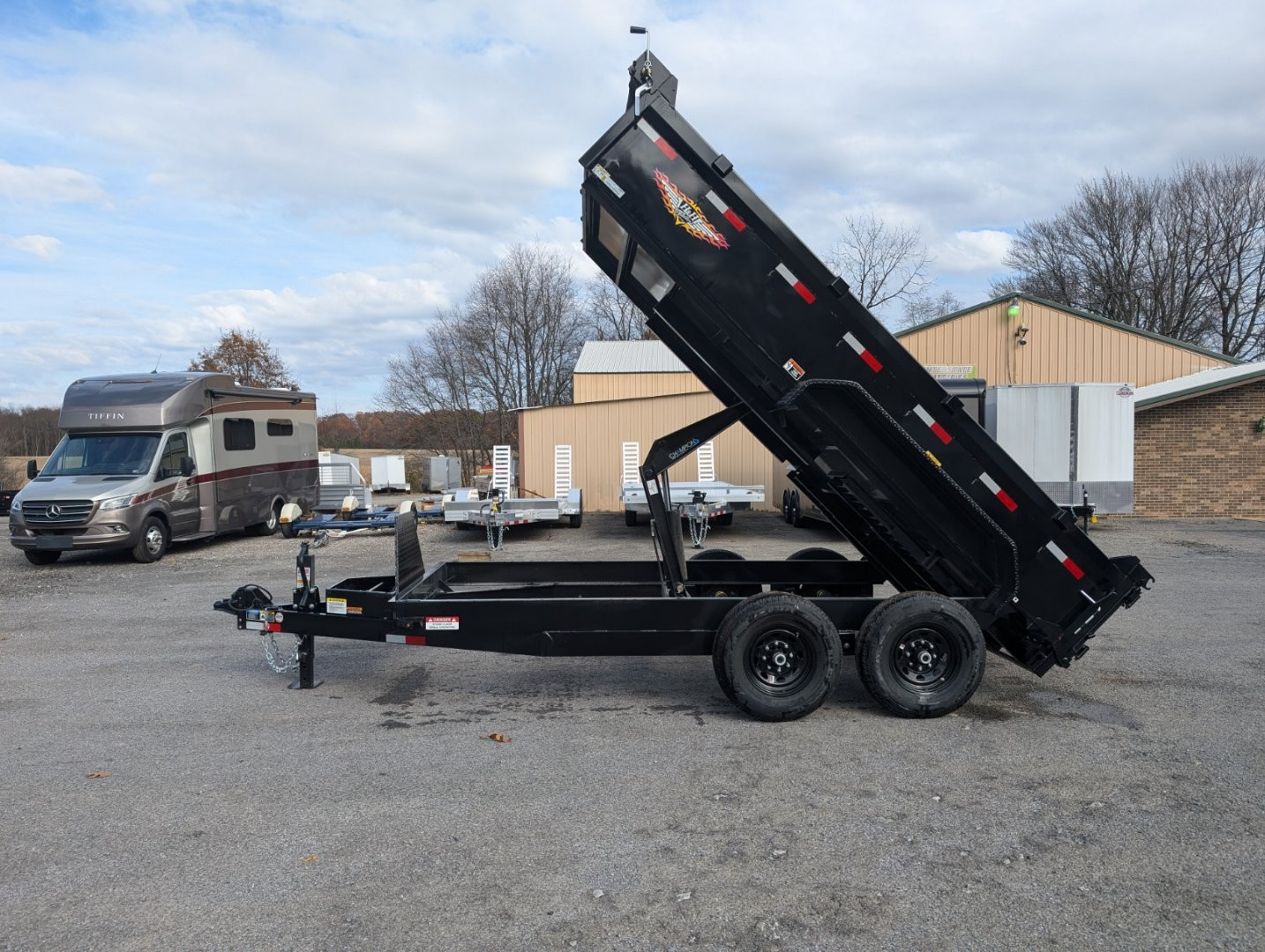New 2025 H&H Trailers 83x14 Industrial, 14K Scissor Dump Trailer