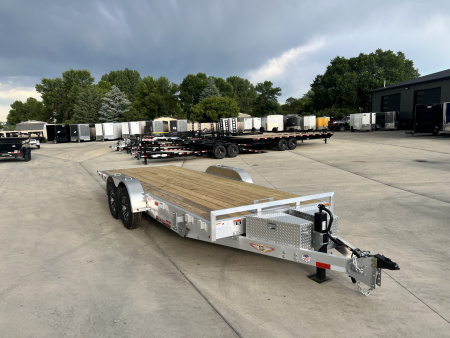 New NEW 2025 H&H Speedloader ALUMINUM 20’ POWER TILTbed flatbed Trailer 2-7000 lb axles =14K