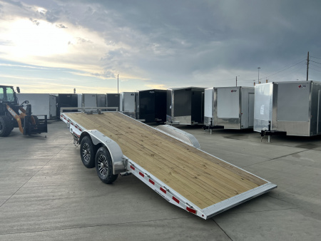 New NEW 2025 H&H Speedloader ALUMINUM 20’ POWER TILTbed flatbed Trailer 2-7000 lb axles =14K