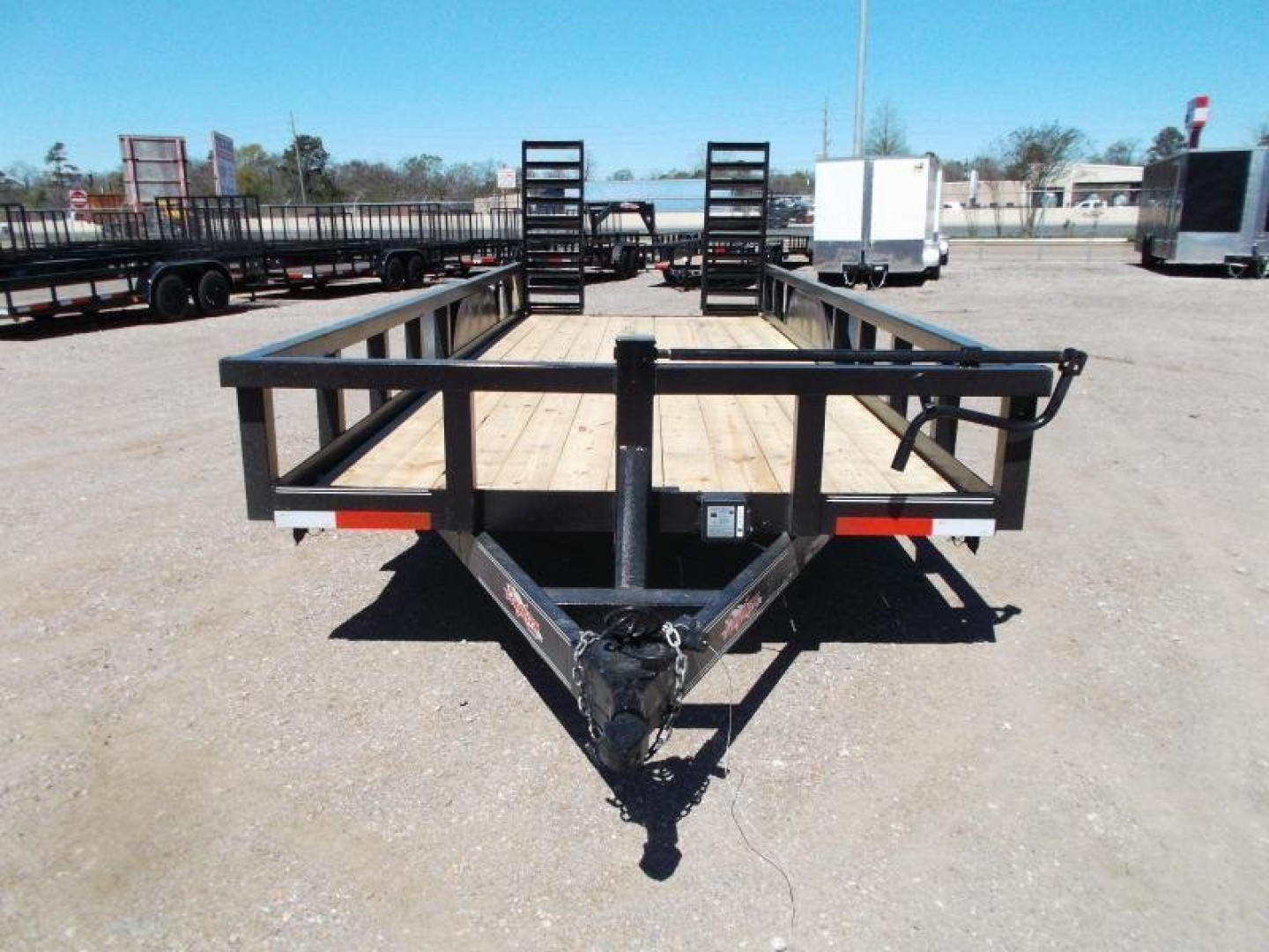 New 2025 J&C TRAILERS 83x20 Heavy Duty 14K Utility Trailer / Lowboy Trailer / 7000# Axles / 3" Square Tubing / 5ft Heavy Duty Stand Up Ramps