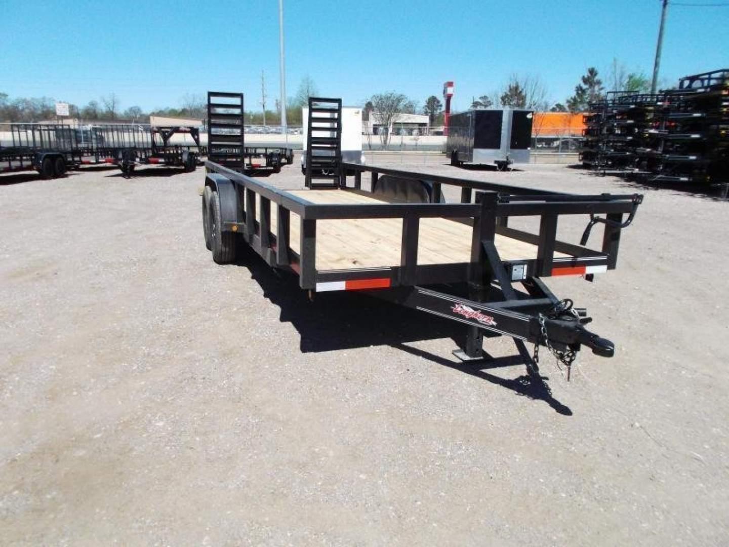New 2025 J&C TRAILERS 83x20 Heavy Duty 14K Utility Trailer / Lowboy Trailer / 7000# Axles / 3" Square Tubing / 5ft Heavy Duty Stand Up Ramps