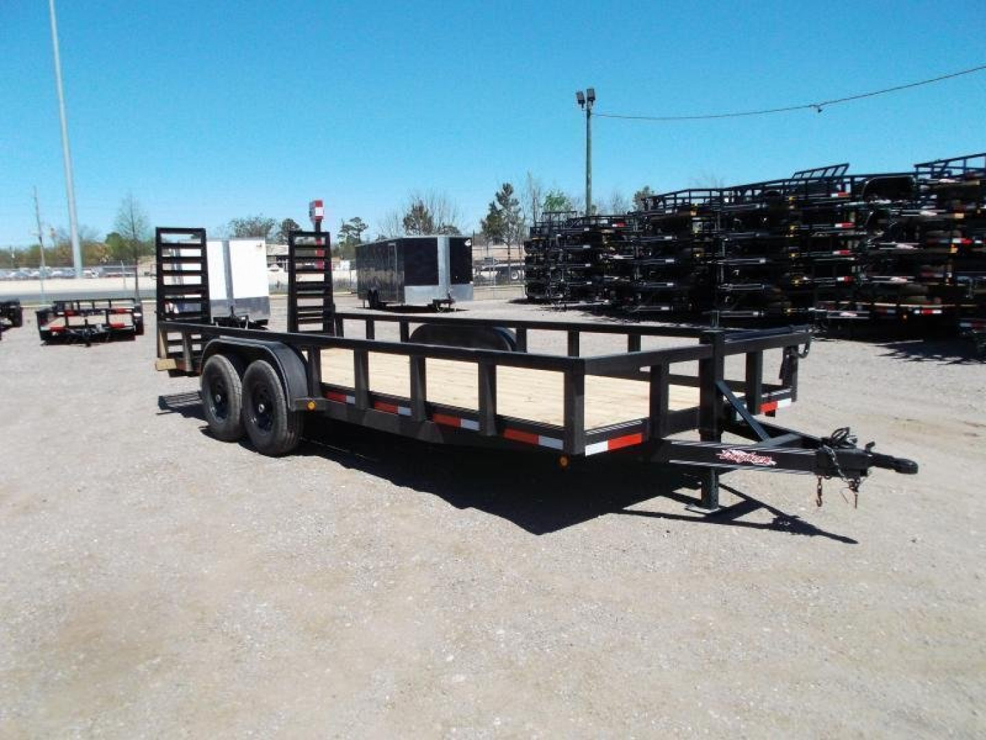 New 2025 J&C TRAILERS 83x20 Heavy Duty 14K Utility Trailer / Lowboy Trailer / 7000# Axles / 3" Square Tubing / 5ft Heavy Duty Stand Up Ramps