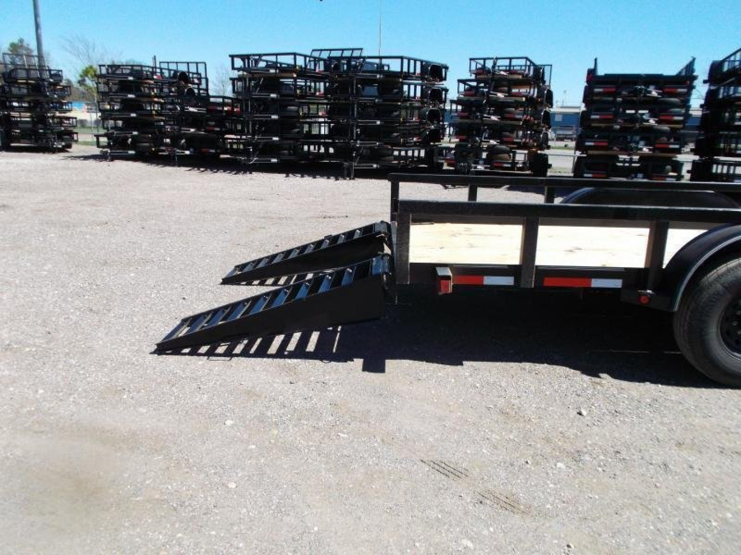 New 2025 J&C TRAILERS 83x20 Heavy Duty 14K Utility Trailer / Lowboy Trailer / 7000# Axles / 3" Square Tubing / 5ft Heavy Duty Stand Up Ramps