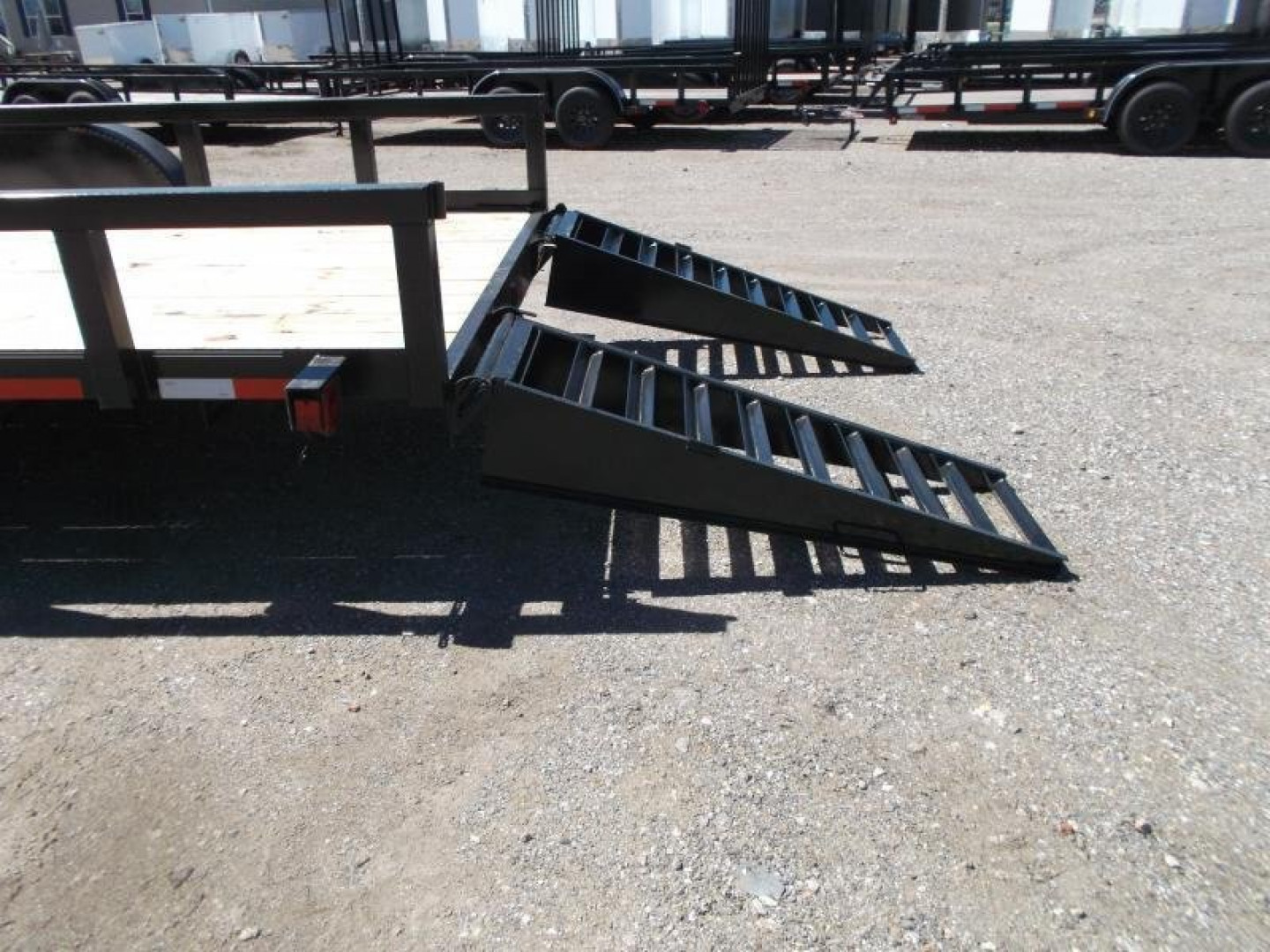 New 2025 J&C TRAILERS 83x20 Heavy Duty 14K Utility Trailer / Lowboy Trailer / 7000# Axles / 3" Square Tubing / 5ft Heavy Duty Stand Up Ramps