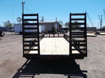 New 2025 J&C TRAILERS 83x20 Heavy Duty 14K Utility Trailer / Lowboy Trailer / 7000# Axles / 3" Square Tubing / 5ft Heavy Duty Stand Up Ramps