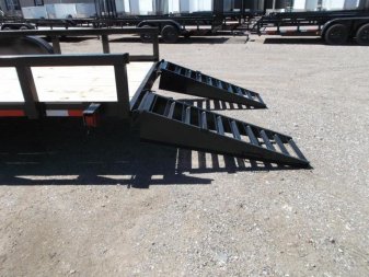 New 2025 J&C TRAILERS 83x20 Heavy Duty 14K Utility Trailer / Lowboy Trailer / 7000# Axles / 3" Square Tubing / 5ft Heavy Duty Stand Up Ramps