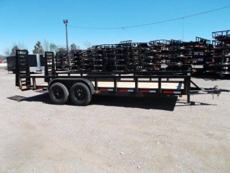 New 2025 J&C TRAILERS 83x20 Heavy Duty 14K Utility Trailer / Lowboy Trailer / 7000# Axles / 3" Square Tubing / 5ft Heavy Duty Stand Up Ramps