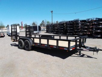 New 2025 J&C TRAILERS 83x20 Heavy Duty 14K Utility Trailer / Lowboy Trailer / 7000# Axles / 3" Square Tubing / 5ft Heavy Duty Stand Up Ramps