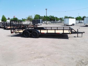 New 2025 J&C TRAILERS 83x20 Utility Trailer / Lowboy Trailer / 4ft Ramp Gate / Electric Brakes / Pipetop / 225 Radial Tires