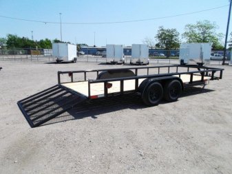 New 2025 J&C TRAILERS 83x20 Utility Trailer / Lowboy Trailer / 4ft Ramp Gate / Electric Brakes / Pipetop / 225 Radial Tires