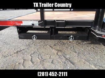 New 2025 J&C TRAILERS 83x16 Utility Trailer / Lowboy Trailer / 5ft Slide Out Stow Away Ramps / Heavy Duty Pipetop / Electric Brakes / 2" Bulldog Coupler