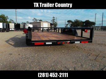New 2025 J&C TRAILERS 83x16 Utility Trailer / Lowboy Trailer / 5ft Slide Out Stow Away Ramps / Heavy Duty Pipetop / Electric Brakes / 2" Bulldog Coupler