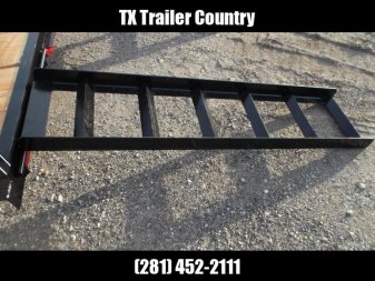 New 2025 J&C TRAILERS 83x16 Utility Trailer / Lowboy Trailer / 5ft Slide Out Stow Away Ramps / Heavy Duty Pipetop / Electric Brakes / 2" Bulldog Coupler