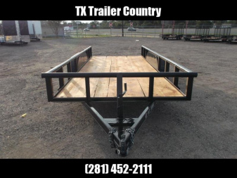 New 2025 J&C TRAILERS 83x16 Tandem Axle Utility Trailer / Lowboy Trailer / 5ft Slide Out Stow Away Ramps / Heavy Duty Pipetop / Electric Brakes / 2" Bulldog Coupler