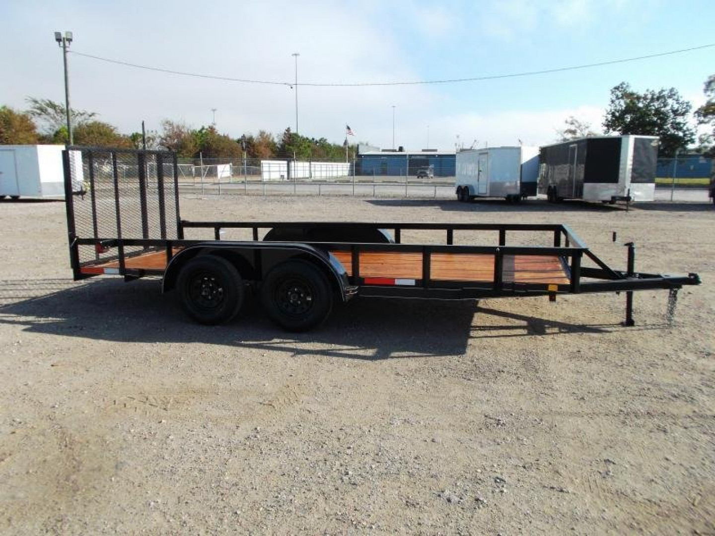 New 2025 J&C TRAILERS 83x16 Tandem Axle Utility Trailer / Lowboy Trailer / 4ft Ramp Gate / 2" Bulldog Coupler