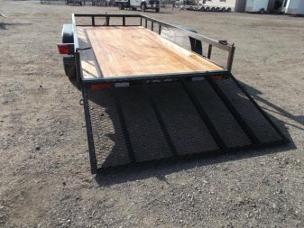 New 2025 J&C TRAILERS 83x16 Tandem Axle Utility Trailer / Lowboy Trailer / 4ft Ramp Gate / 2" Bulldog Coupler