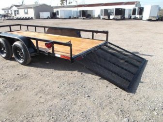 New 2025 J&C TRAILERS 83x16 Tandem Axle Utility Trailer / Lowboy Trailer / 4ft Ramp Gate / 2" Bulldog Coupler