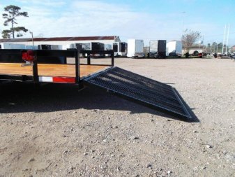 New 2025 J&C TRAILERS 83x16 Tandem Axle Utility Trailer / Lowboy Trailer / 4ft Ramp Gate / 2" Bulldog Coupler