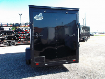 New 2025 COVERED WAGON TRAILERS 6x12 SA Cargo / Enclosed Trailer / 6'6" Interior Height / Extra Wide Ramp Gate / RV Side Door / .030 Black Semi-Screwless Exterior / Black Out Package