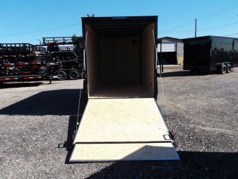 New 2025 COVERED WAGON TRAILERS 6x12 SA Cargo / Enclosed Trailer / 6'6" Interior Height / Extra Wide Ramp Gate / RV Side Door / .030 Black Semi-Screwless Exterior / Black Out Package