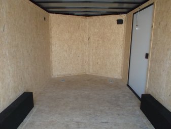 New 2025 COVERED WAGON TRAILERS 8.5x16 Cargo Trailer / Car Hauler / 5200# Axles / 7ft Interior Height / 48" RV Side Door / Bed Lined RV Step / .030 Silver Semi-Screwless Exterior / 60" Triple Tube Tongue / Extra Wide Ramp / Black Out Package