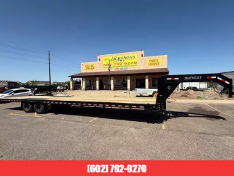 New 2026 Norstar 36x102 Gooseneck Low Pro Flat Deck, Slide Out Ramps, 22K GVWR Equipment Trailer