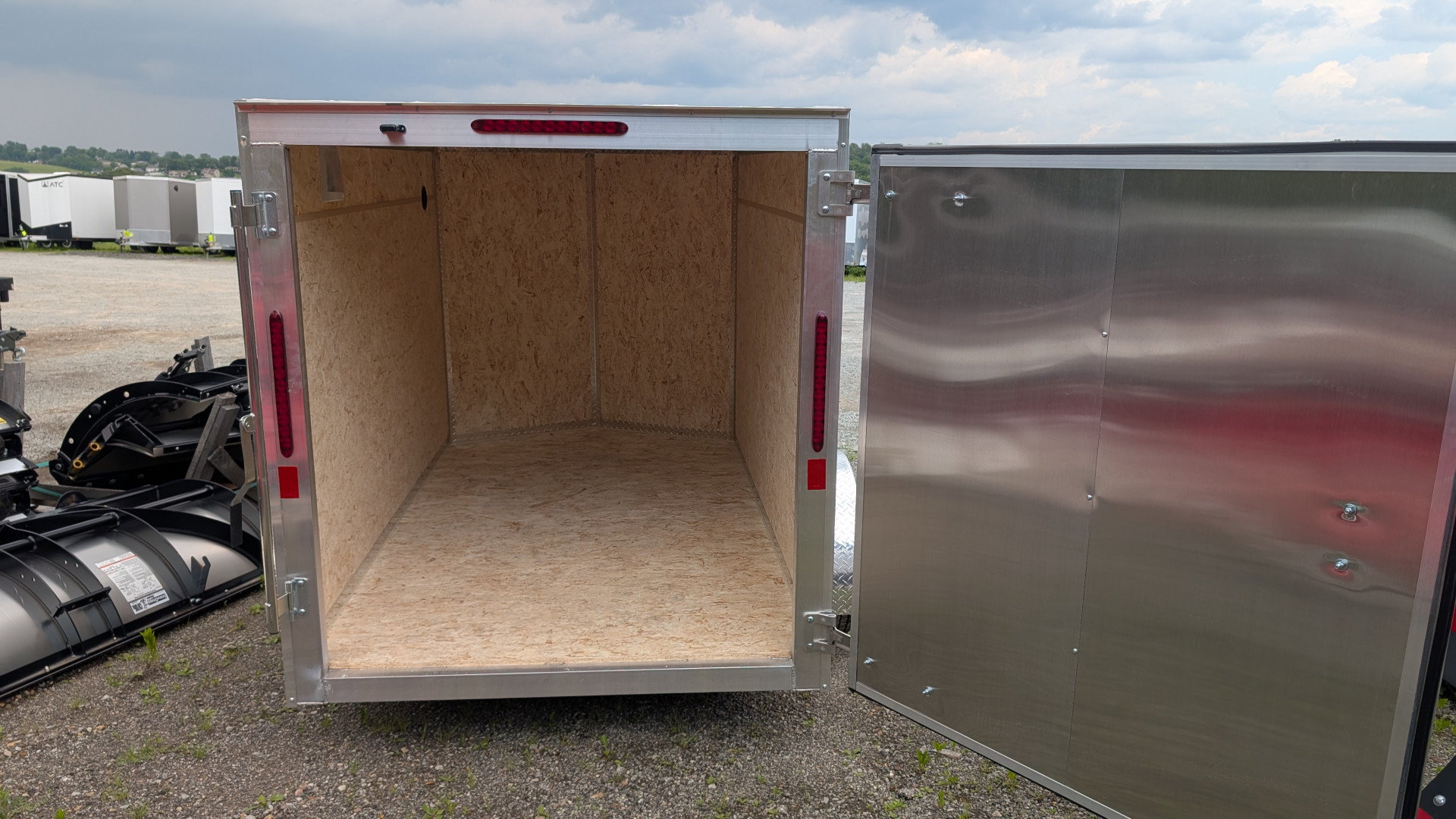 New 2026 LEGEND 5x8 + 1' V-Nose Thunder Enclosed Cargo Trailer w/ Barn Door