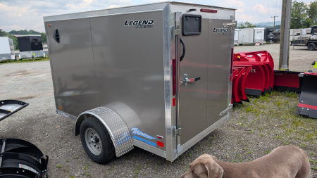 New 2026 LEGEND 5x8 + 1' V-Nose Thunder Enclosed Cargo Trailer w/ Barn Door